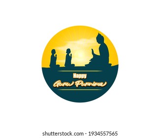 vector illustration for Indian holy Day with text Guru Purnima means Guru Purnima