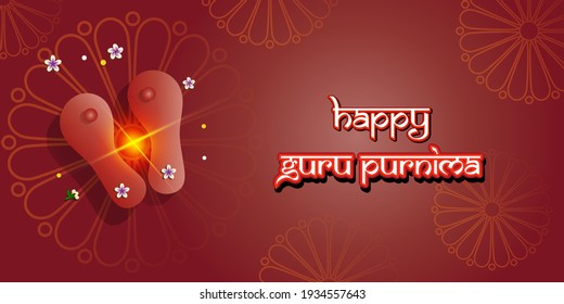 vector illustration for Indian holy Day with text Guru Purnima means Guru Purnima