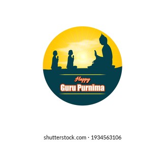 vector illustration for Indian holy Day with text Guru Purnima means Guru Purnima