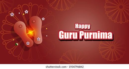 vector illustration for Indian holy Day with text Guru Purnima means Guru Purnima