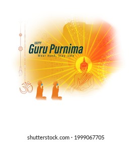 vector illustration for Indian holy Day with text Guru Purnima means Guru Purnima