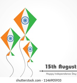 Vector Illustration of Indian Independence Day concept background with Ashoka wheel