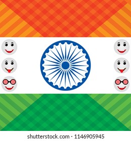 Vector Illustration of Indian Independence Day concept background with Ashoka wheel
