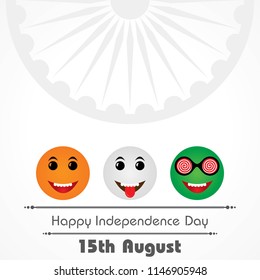 Vector Illustration of Indian Independence Day concept background with Ashoka wheel
