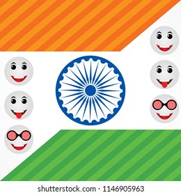 Vector Illustration of Indian Independence Day concept background with Ashoka wheel