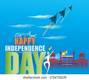 vector illustration for Indian independence day with Indian patriotic elements 