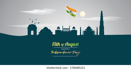 ILUSTRACIÓN DE VECTORES PARA EL DÍA DE LA INDEPENDENCIA INDIA 15 DE AGOSTO