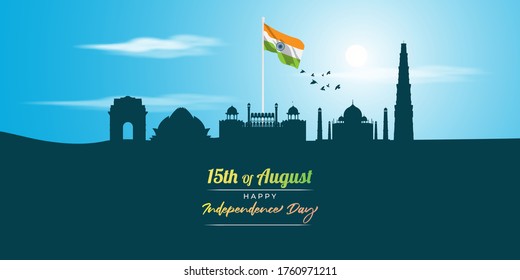 VECTOR ILLUSTRATION FOR INDIAN INDEPENDENCE DAY 15 AUGUST