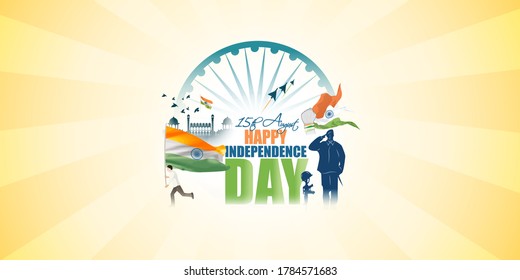 VECTOR ILLUSTRATION FOR INDIAN INDEPENDENCE DAY 15 AUGUST