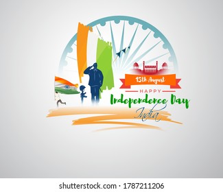 ILUSTRACIÓN DE VECTORES PARA EL DÍA DE LA INDEPENDENCIA INDIA 15 DE AGOSTO