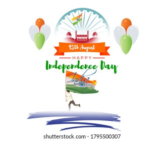 VECTOR ILLUSTRATION FOR INDIAN INDEPENDENCE DAY 15 AUGUST