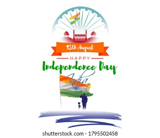 VECTOR ILLUSTRATION FOR INDIAN INDEPENDENCE DAY 15 AUGUST