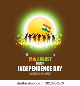 ilustración vectorial del día de la independencia india -15 de agosto 