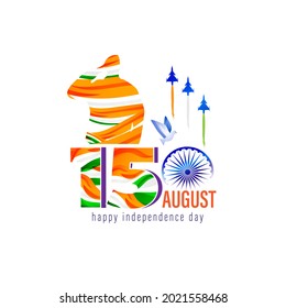 ilustración vectorial del día de la independencia india -15 de agosto 