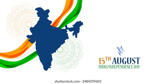 Vector illustration of Indian Independence Day social media feed template