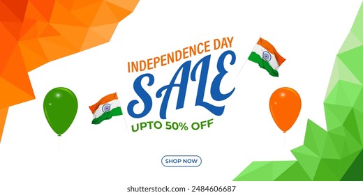 Vector illustration of Indian Independence Day Sale social media feed template