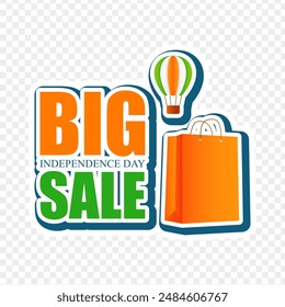 Vector illustration of Indian Independence Day Sale Sticker label social media feed template