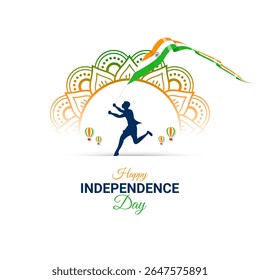 Vector illustration of Indian Independence Day social media template