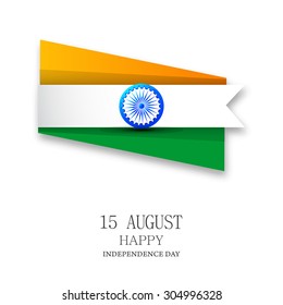 Vector Illustration Indian Independence Day celebrations background of India with ashoka wheel.