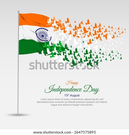 Vector illustration of Indian Independence Day social media template