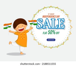 vector illustration for Indian 
independence sale banner