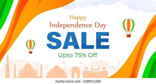 vector illustration for Indian 
independence sale banner