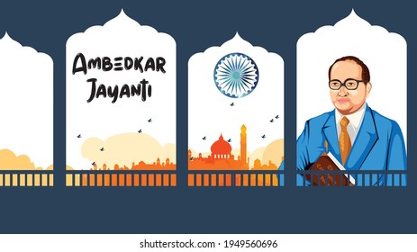 vector illustration of Indian leader Dr Bhimrao Ambedkar Jayanti