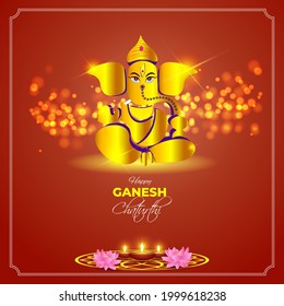 VECTOR ILLUSTRATION FOR INDIAN LORD GANESHA FESTIVAL HAPPY GANESHA CHATURTHI 