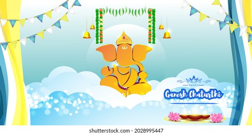 VECTOR ILLUSTRATION FOR INDIAN LORD GANESHA FESTIVAL HAPPY GANESHA CHATURTHI