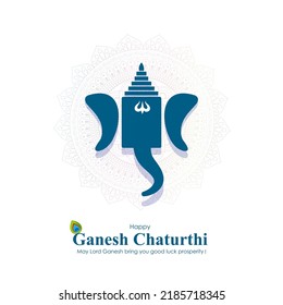 VECTOR ILLUSTRATION FOR INDIAN LORD GANESHA FESTIVAL HAPPY GANESHA CHATURTHI MEANS "HAPPY GANESH CHATURTHI". 