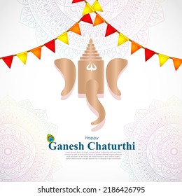 VECTOR ILLUSTRATION FOR INDIAN LORD GANESHA FESTIVAL HAPPY GANESHA CHATURTHI MEANS "HAPPY GANESH CHATURTHI". 