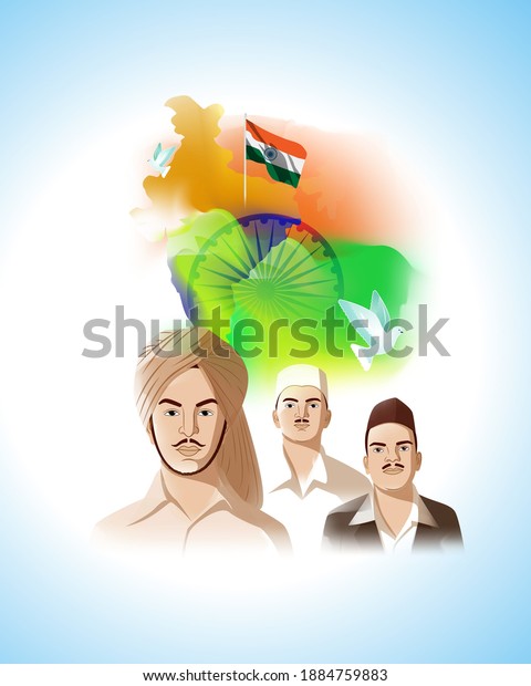 Vector Illustration Indian Martyrs Day Concept Stock Vector (Royalty ...