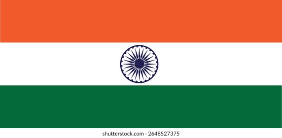 Vector illustration of the Indian national flag, ideal for Independence Day, Republic Day, and patriotic celebrations. Perfect for banners, posters, events, and cultural designs. 
