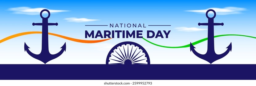 Vector illustration of Indian National Maritime Day social media template