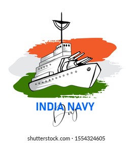 Vector Illustration Of Indian Navy Day.