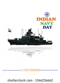 Vector illustration of Indian navy day, 4 th December.