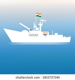 Ilustración vectorial del Día de la Marina India. 4 de diciembre.
