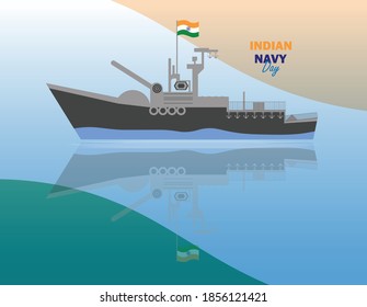 Vector Illustration of Indian Navy Day. December 4.