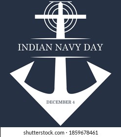 Vector Illustration of Indian Navy Day anchor design . December 4.