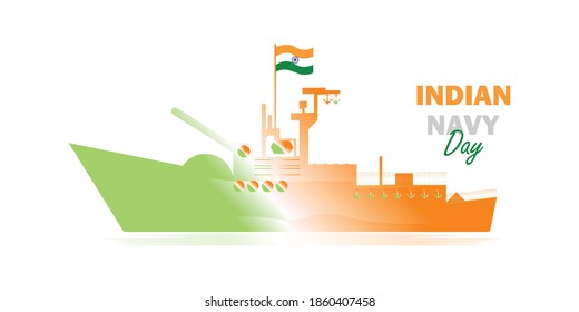 Vector Illustration of Indian Navy Day. December 4.