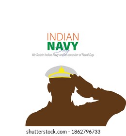 Vector Illustration Of Indian Navy Day. December 4. We Salute Indian Navy On The Occasion Of Naval Day.