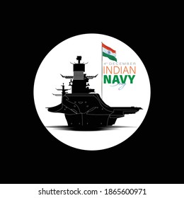 Vector Illustration of Indian Navy Day. December 4.