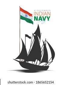 Vector Illustration of Indian Navy Day. December 4.