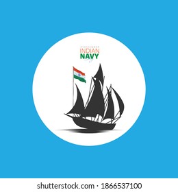 Ilustración vectorial del Día de la Marina India. 4 de diciembre.