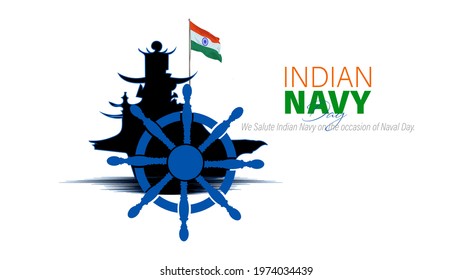 Vector Illustration of Indian Navy Day. December 4. We salute Indian Navy on the occasion of naval day.