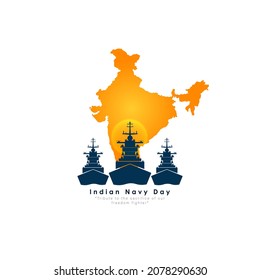 Vector Illustration Of Indian Navy Day.