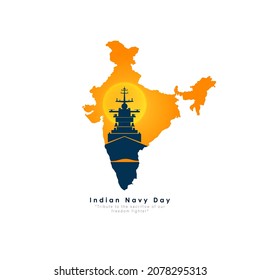 Vector Illustration Of Indian Navy Day.