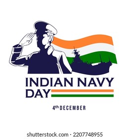 vector illustration of Indian navy day celebration poster, banner design