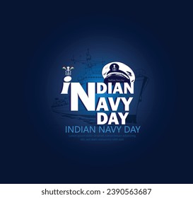 Ilustración vectorial del día de la marina india, 4 de diciembre.