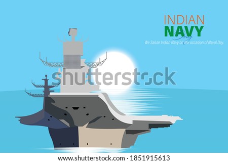 Vector Illustration of Indian Navy Day. December 4. We salute Indian Navy on the occasion of naval day.